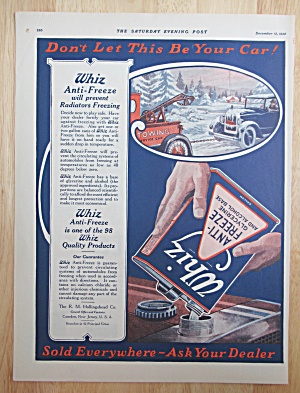 1925 Whiz Anti Freeze With Don't Let This Be Your Car