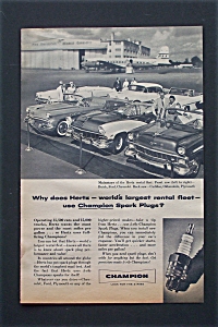 1956 Champion Spark Plugs With People By Cars