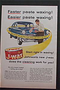 1957 Johnson's J-wax With Man Waxing His Car