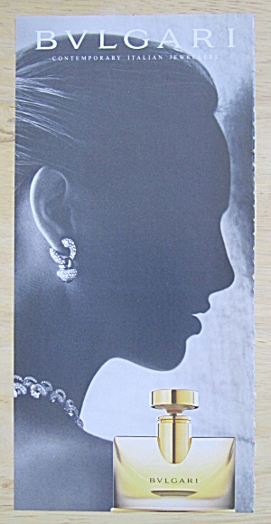 2004 Bvlgari Perfume With Lovely Side View Of Woman