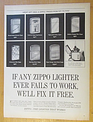 1965 Zippo Lighters With Different Zippo Lighters