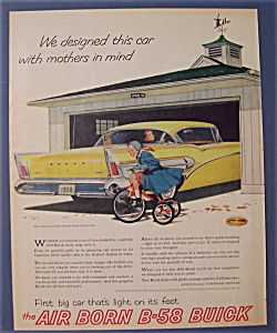 1957 Buick Air Bor B 58 W/ Little Girl Riding Tricycle