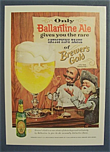1958 Ballantine Ale W/ Cartoon With Glass Of Ballantine