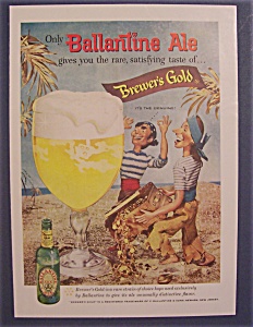 1958 Ballantine Ale W/ Cartoon With Glass Of Ballantine