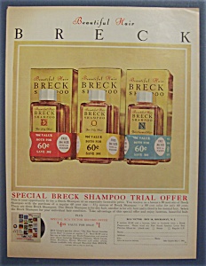 1960 Breck Shampoo With 3 Different Bottles Of Shampoo