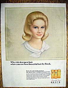 1965 Breck Shampoo With A Beautiful Blonde Haired Woman