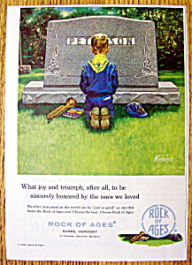 1961 Rock Of Ages W/boy Scout Kneeling By Kerins