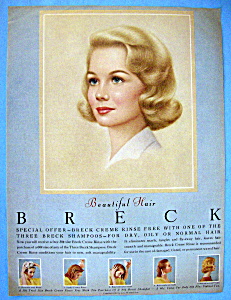 1962 Breck Shampoo W/blue Eyed Breck Woman