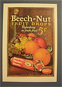 1929 Beech-nut Fruit Drops Ad With Orange Drops