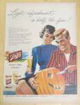 1956 Schlitz Beer w/Woman Watching Man Carve Pumpkin