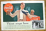 1939 Coca-Cola (Coke) with Man Holding 2 Bottles 