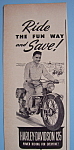 1950 Harley-Davidson 125 with Man on Motorcycle