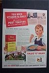 1940 Post Toasties Corn Flakes with Little Boy Eating 