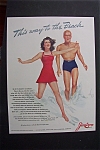 1941 Jantzen Bathing Suits w/Man & Woman By A. Varga