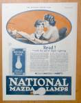 1921 National Mazda Lamps with Woman & Child & Book