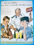 1956 Schlitz Beer with Couple At Restaurant