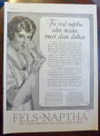1922 Fels Naptha Soap with Woman Smelling Soap 