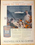 1924 Maxwell House Coffee w/ Couple Dining on Caribbean