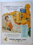 1950 Florida Orange Juice with Lovely Woman In Water