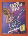 1988 Old Style Beer with Woman Playing Neon Guitar 