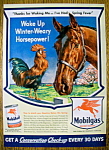 1943 Mobil Gas & Mobil Oil with Horse & Rooster