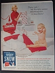 1958 Ivory Snow with Woman Folding Clothes