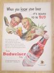 1953 Budweiser Beer with Man & Woman's Face