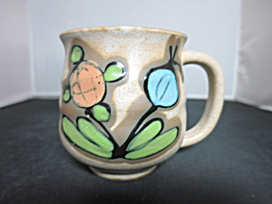 Floral Hand Painted Cup Mug Japan 1970s