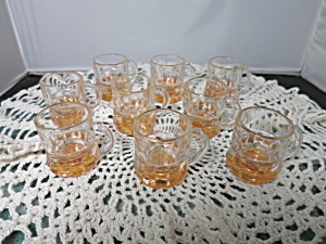 Federal Glass Pink Depression Mug Shot Glasses Set Of 9