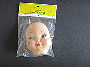 Vintage Plastic Baby Dimple Face Mask Head Doll Craft