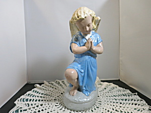 Vintage Angel Statue Genuflection Hands Together Praying Posed
