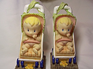 Sitco Imports Figurine Twins In Strollers
