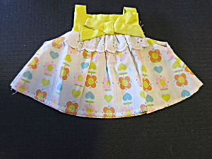 Vintage Doll Sun Dress Floral Heart Adorable For Small Doll