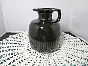 Vintage Frankoma Pottery Black Onyx Honey Jug W/cork #833