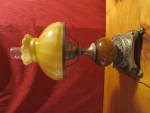 Antique Hurricane Blown Glass Lamp Ornate Cased Art Glass Lamp