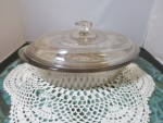 Glasbake Jeanette Glass Oval Casserole with lid 1 QT J235 25 78 