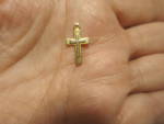 Vintage Cross Pendant Small 5/8 inches Silver and Gold Plated
