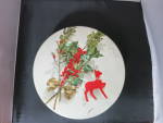 Vintage Reindeer Holly Cookie Tin Christmas