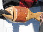 Vintage Carved Fish Decor to Hang Very heavy 20 inches long Cabin