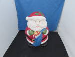 Santa Holding Stocking Cookie Jar vintage marked J.I.C.