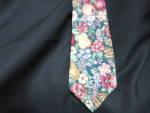 Vintage Mens Neck Tie Floral Cotton Hand Made