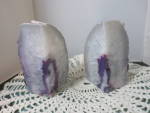 Vintage Purple Agate Gemstone Rock Bookends