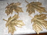 Korea Brass Maple Leaf Leaves Set of 4 