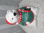 Coca Cola Polar Bear Green Sweater Cookie Jar 1995