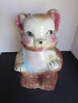 American Bisque Bear with Cookie Cookie Jar Made in USA