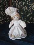 Cloth Doll Girl Chef lovely facial features and dress 