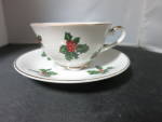 Lefton China Holly Cup and Saucer