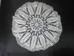 Vintage Crochet Lace Doily Pineapple Pattern off white 12 inch 