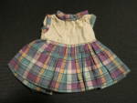 Vintage Doll Dress Geometrical Plaid adorable 5 inch