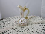 Vintage Blown Art Glass Pitcher Creamer Vase 4 1/2 inches